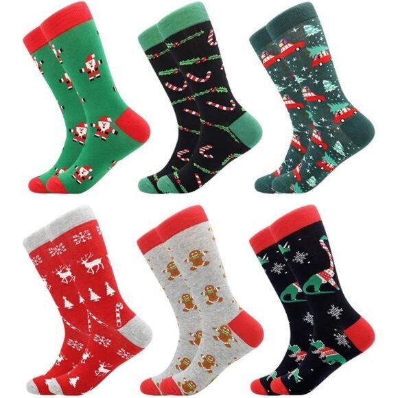 Mens‎ Dress Socks Funny Colorful Crazy Funky Crew Novelty Happy Cotton Size 9-12 - Picture 1 of 6